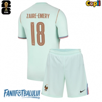 Franța Warren Zaire-Emery #18 Echipament de Fotbal Replică Mondial 2026 Copii Deplasare (+ Șorturi)